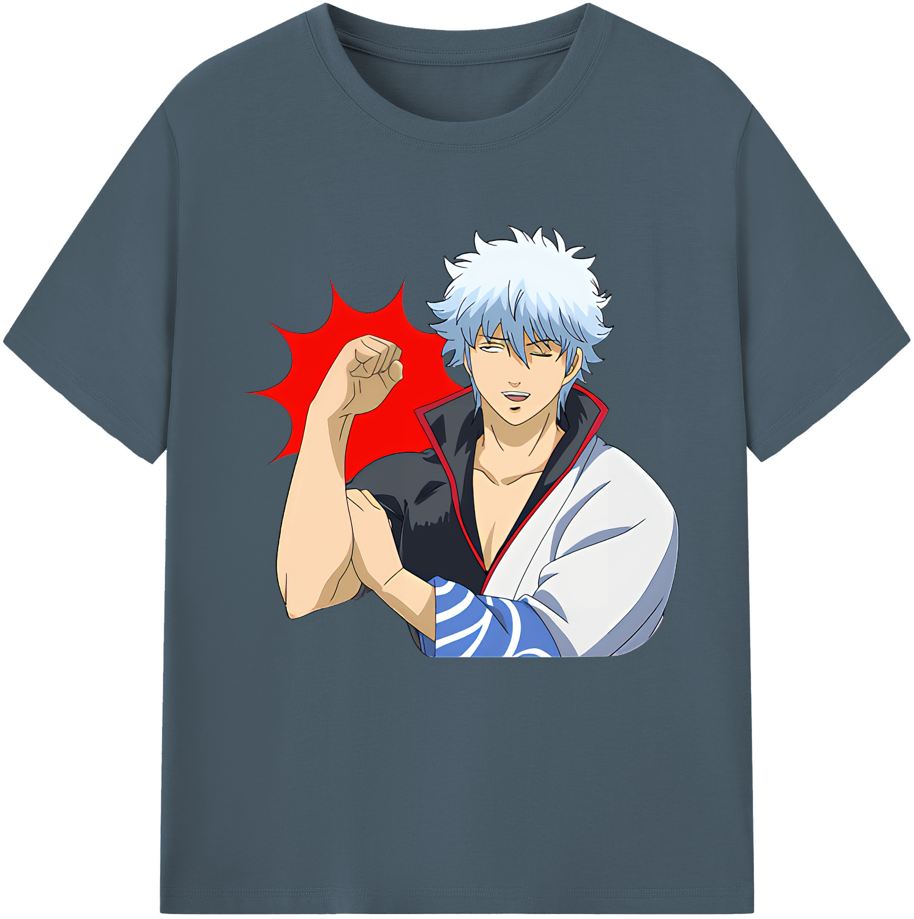 （画像用） ぎんたま 坂田銀時（さかたぎんとき） 神楽 志村新八（しむら しんぱち） GINTAMA Sakata Gintoki Kagura Shimura Shinpachi 綿100％半袖Tシャツ（フロントプリント）